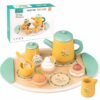 Juego de Té de Madera Con Tetera Amarilla
