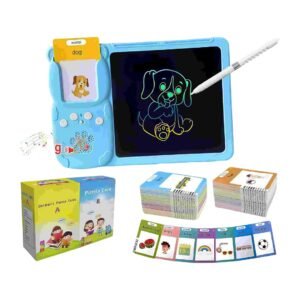 Tarjetas Parlantes Bilingües con Pizarra LCD Celeste